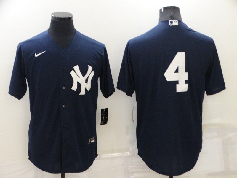 Men New York Yankees 4 No Name Blue Game Nike 2022 MLB Jersey